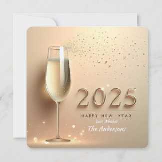 Champagne New Year Wish Holiday Card