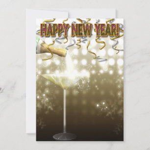Champagne New Years Eve Party Invitations