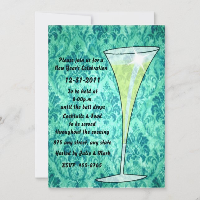 Champagne New Year's Invitation (Front)