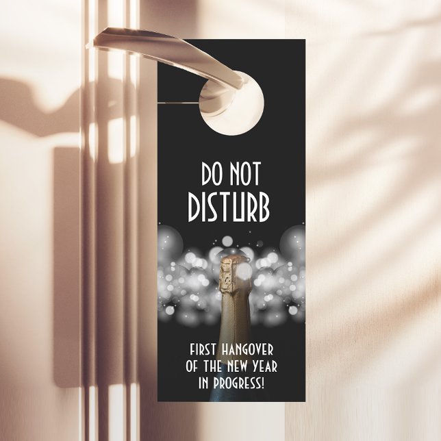 Champagne on Bokeh Do Not Disturb Door Hanger (Creator Uploaded)