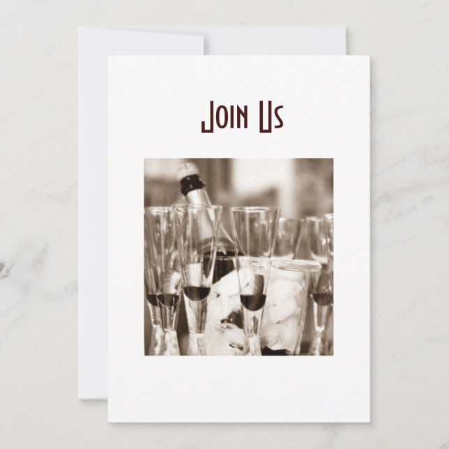 "CHAMPAGNE ON ICE" ADULT PARTY INVITATION (Front)