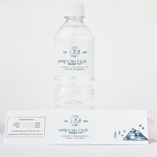Champagne on Ice Après Ski Winter Bachelorette Water Bottle Label
