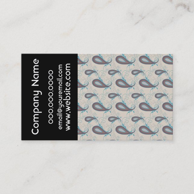 Champagne Paisley Pattern Business Card (Front)