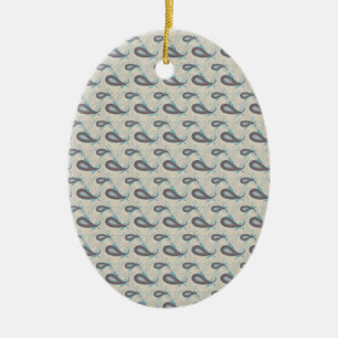 Champagne Paisley Pattern Ceramic Tree Decoration