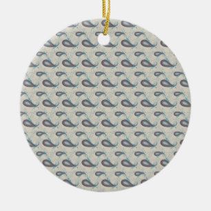 Champagne Paisley Pattern Ceramic Tree Decoration