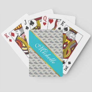 Champagne Paisley Pattern Playing Cards