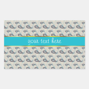 Champagne Paisley Pattern Rectangular Sticker