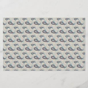 Champagne Paisley Pattern Stationery
