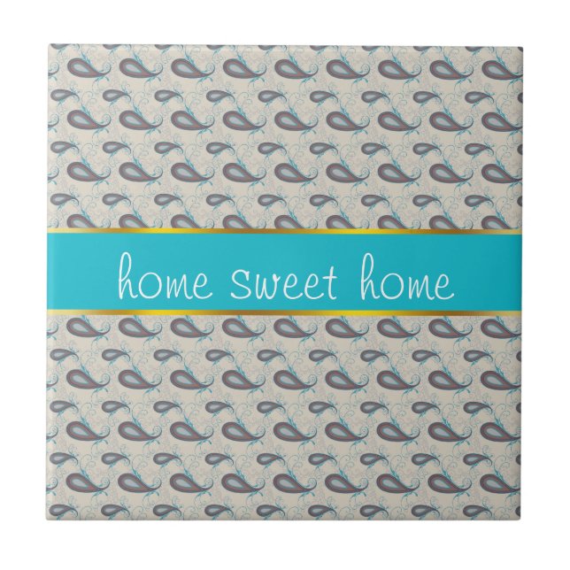 Champagne Paisley Pattern Tile (Front)