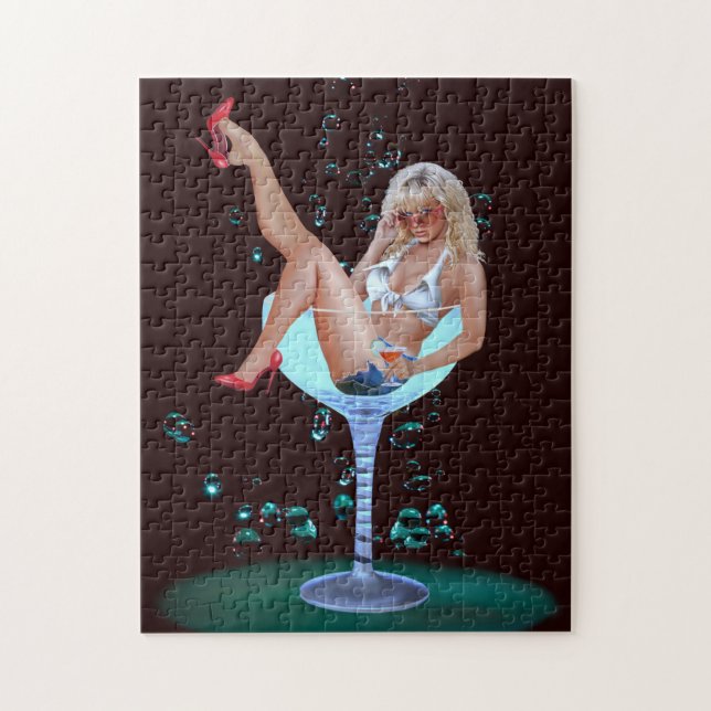 CHAMPAGNE PARTY GIRL JIGSAW PUZZLE (Vertical)