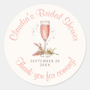 Champagne Peach Apricot Classic Round Sticker