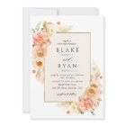 Champagne, Peach, Blush Cream Floral Chic Wedding