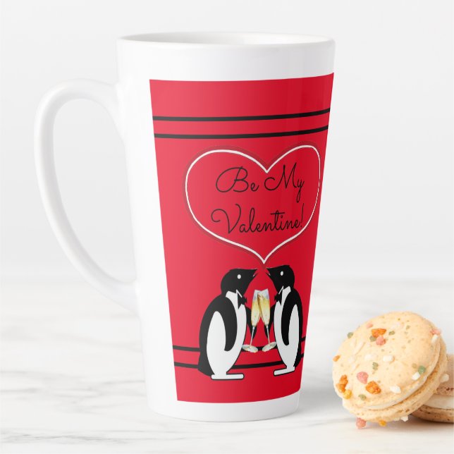 Champagne Penguins Latte Mug (In Situ)