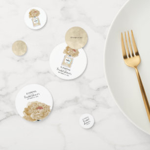 Champagne Peonies and Perfume Floral Bridal Shower Confetti