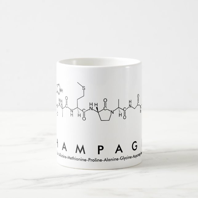 Champagne peptide name mug (Center)