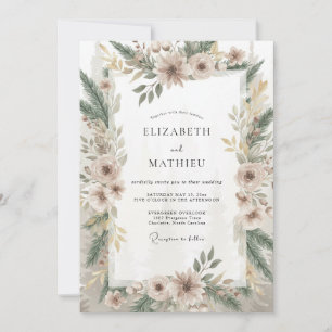Champagne Pine Woodland Wedding Invitation