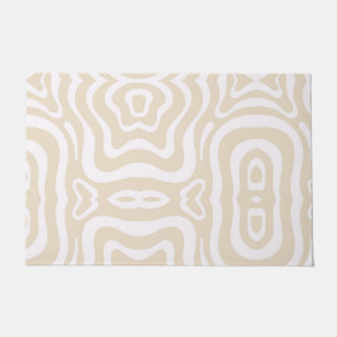 Champagne Pink Abstract Wave Pattern Doormat