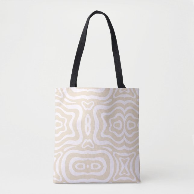 Champagne Pink Abstract Wave Pattern Tote Bag (Front)