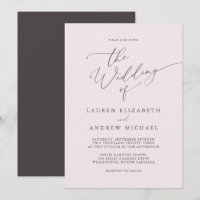 Champagne Pink and Brown Minimalist Wedding