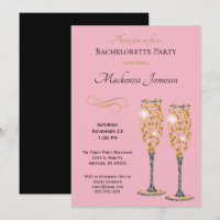 Champagne Pink Bachelorette Party Invitation