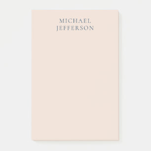 Champagne Pink Color Minimalist Plain Modern Name Post-it Notes