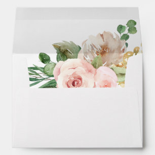 Champagne & Pink Floral Envelope