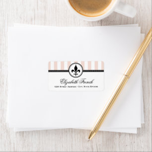 Champagne Pink French Fleur De Lis Address Label