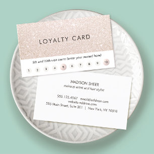 Champagne Pink Glitter Customer Loyalty 10 Punch