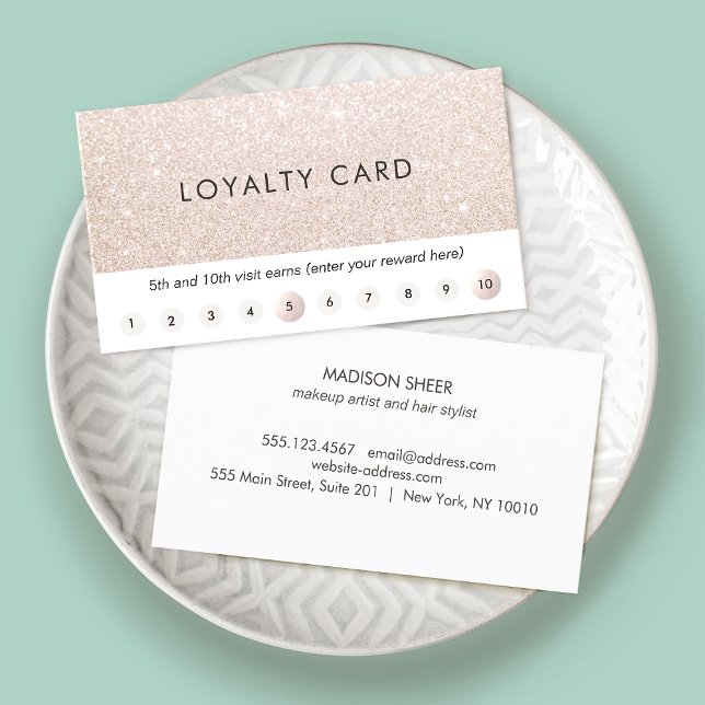 Champagne Pink Glitter Customer Loyalty 10 Punch (Creator Uploaded)