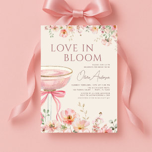 Champagne Pink Love in Bloom Bridal Shower Invitation