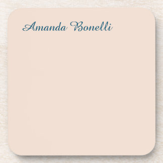 Champagne Pink Plain Simple Minimalist Modern Coaster