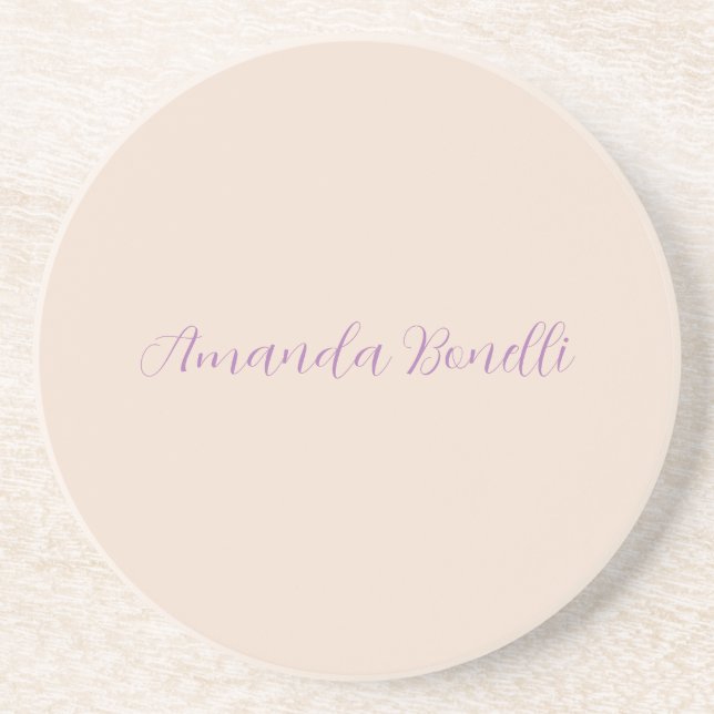 Champagne Pink Plain Simple Minimalist Modern Coaster (Front)