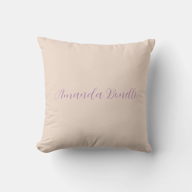 Champagne Pink Plain Simple Minimalist Modern Cushion (Front)
