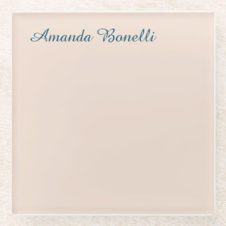 Champagne Pink Plain Simple Minimalist Modern Glass Coaster