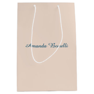 Champagne Pink Plain Simple Minimalist Modern Medium Gift Bag