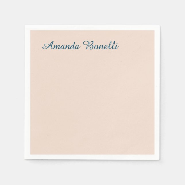 Champagne Pink Plain Simple Minimalist Modern Napkin (Front)
