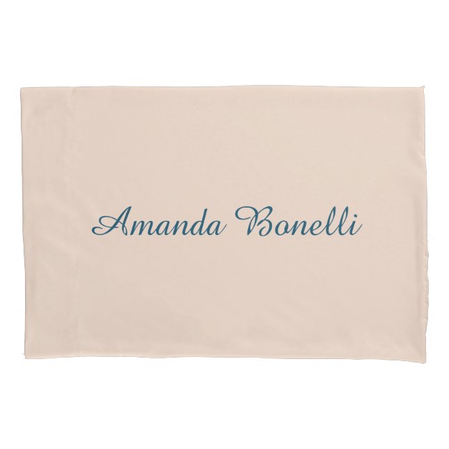 Champagne Pink Plain Simple Minimalist Modern Pillowcase (Front)