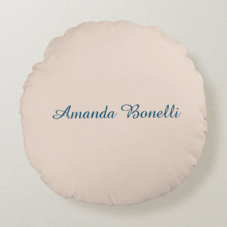 Champagne Pink Plain Simple Minimalist Modern Round Cushion