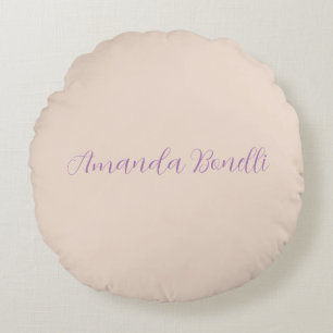 Champagne Pink Plain Simple Minimalist Modern Round Cushion