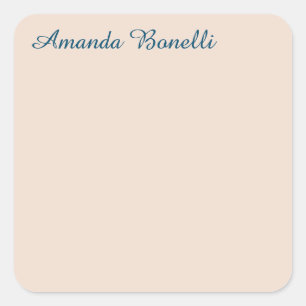 Champagne Pink Plain Simple Minimalist Modern Square Sticker