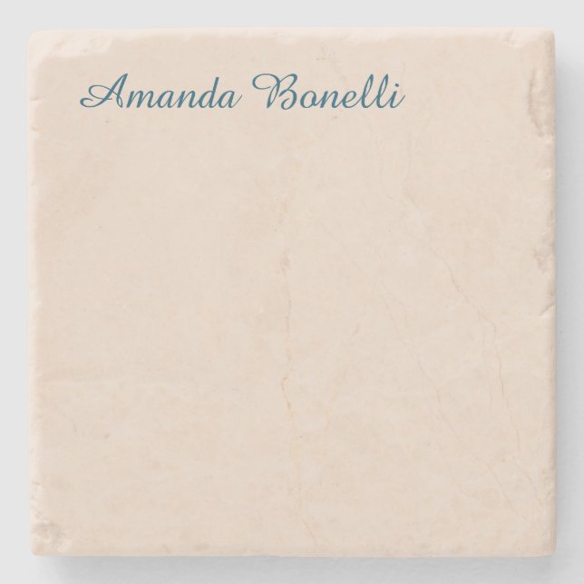 Champagne Pink Plain Simple Minimalist Modern Stone Coaster (Front)