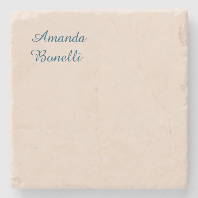 Champagne Pink Plain Simple Minimalist Modern Stone Coaster (Front)