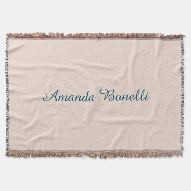 Champagne Pink Plain Simple Minimalist Modern Throw Blanket (Front)