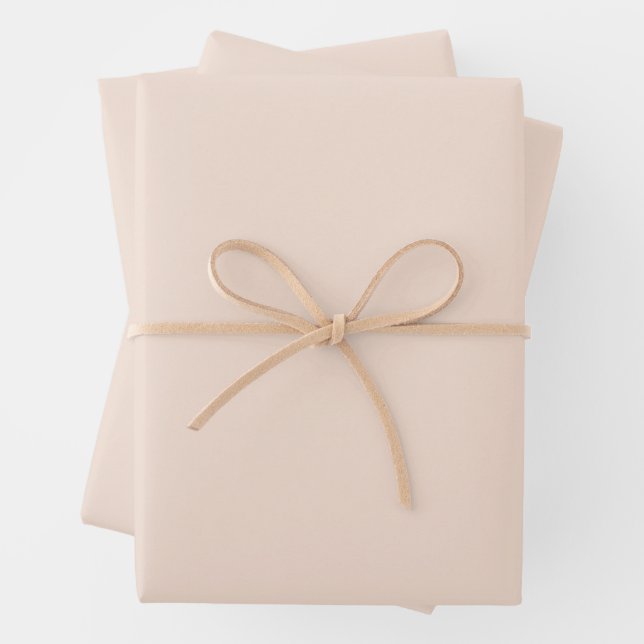 Champagne pink Plain Solid Colour Wrapping Paper Sheet (In situ)
