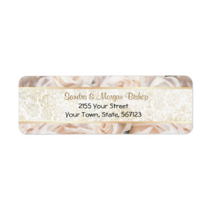 Champagne Pink Rose Elegance -  Address Label Slim