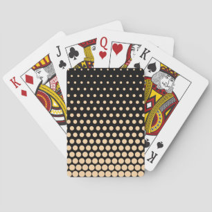 Champagne Polka Dot Modern Black Playing Cards