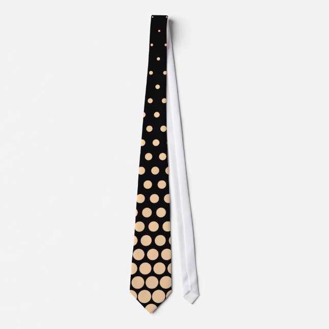 Champagne Polka Dots Modern Black Tie (Front)