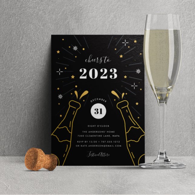 Champagne Pop | New Years Eve Party Invitation (Creator Uploaded)