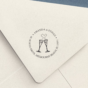 Champagne Pop   Return Address Self-inking Stamp
