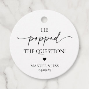 Champagne Popped the Question Engagement Favour Ta Tags
